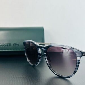 Authentic LACOSTE Black and Smoke Grey Sunglasses - New with Packaging